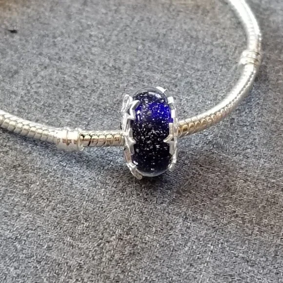Pandora Galaxy Blue & Star Murano Charm - Picture 5 of 6